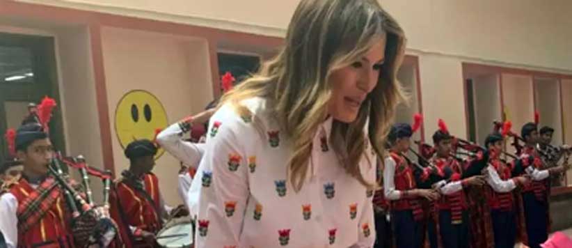 अमेरिका के राष्ट्रपति की पत्नी का स्वागत 'बेड़ु पाको बारो मासा' की धुन पर